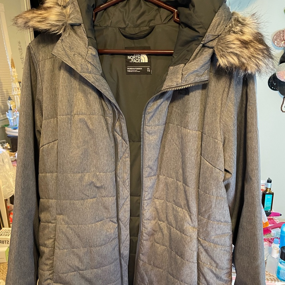 Women's North Face Faux fur hooded coat